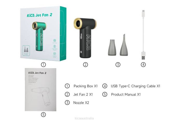 Black KiCA Jet Fan 2 Tools 6ZRZ9